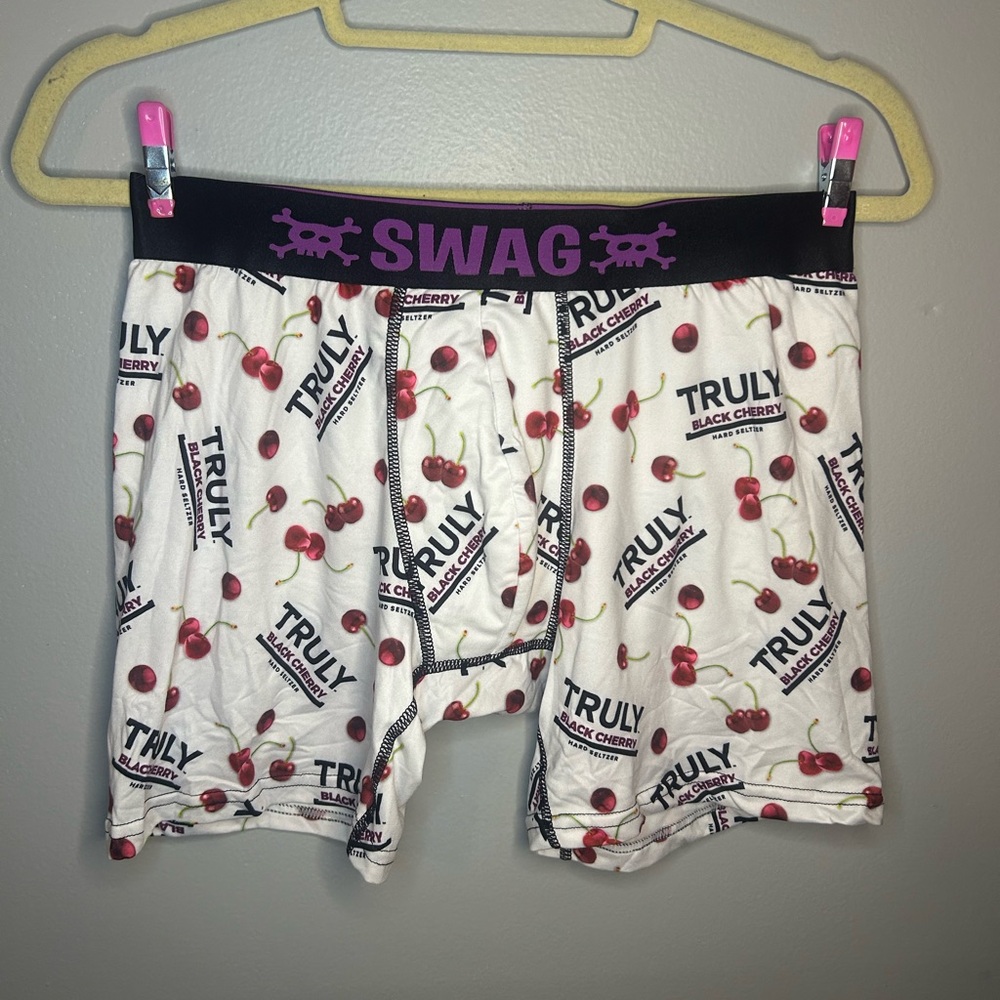 NWOT Adult Truly Seltzer Black Cherry Logo Stretch Unisex Boxer Briefs